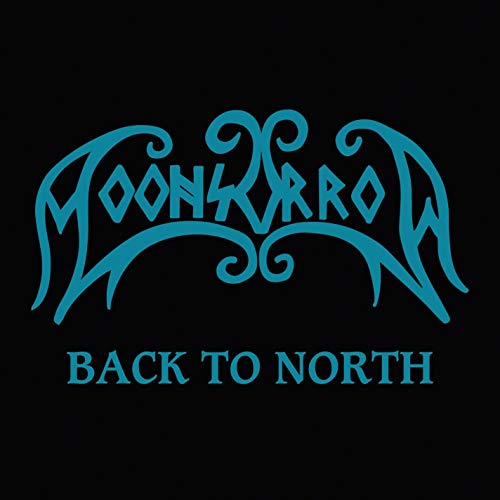 Moonsorrow album cover: turquoise lettering on black, reading "Back To North".