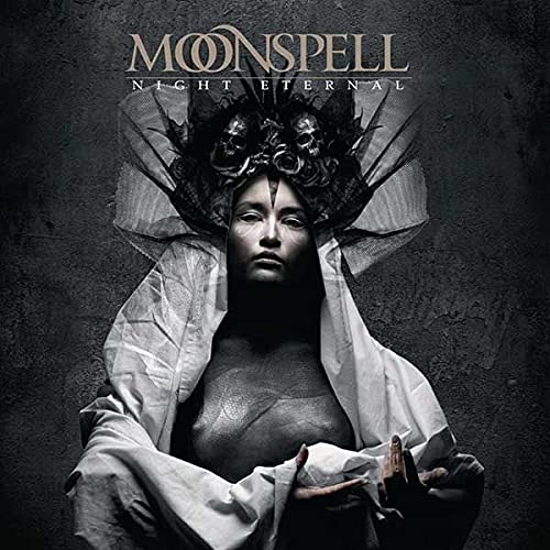 Moonspell album cover: woman in white, dark floral headpiece, moody.