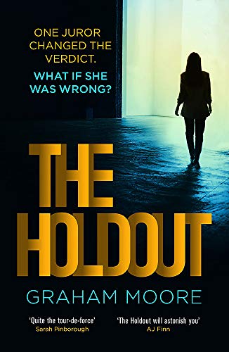 Book cover for The Holdout by Graham Moore showing a silhouette walking toward light.