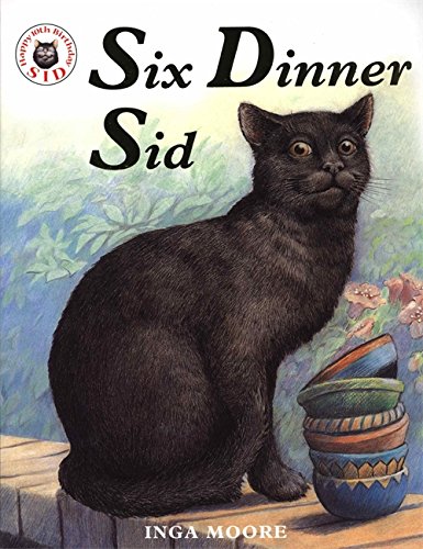 Book cover: black cat "Sid" with stacked bowls, illustrated style.