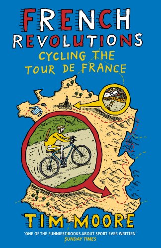The image is a book cover. Alt text: Book cover with map of France, cyclist, and title "French Revolutions".