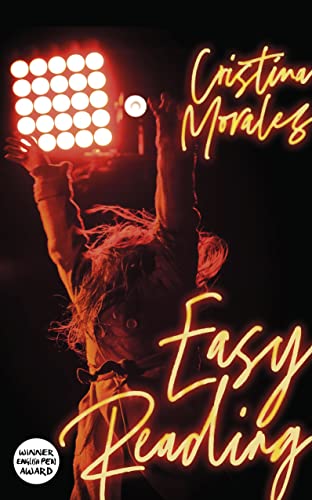 Book cover: woman with raised arms, neon lights, and text “Easy Reading”.