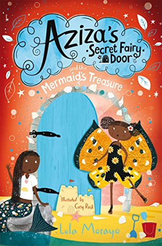 Book cover featuring a girl with fairy wings and a mermaid standing near a door.