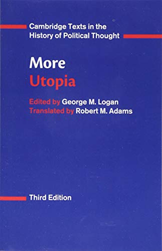 Book cover for More: Utopia with white and red text on a blue background.