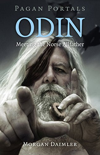 Book cover featuring a weathered man resembling the Norse god Odin.
