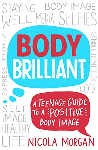 Book cover titled Body Brilliant with text bubbles and keywords on a white background.