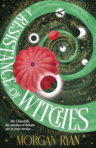 Book cover: swirling green and black with a large red poppy and airplane.