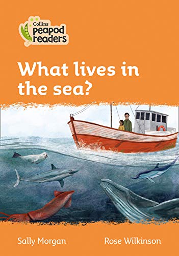 Book cover with a boat, sharks, and whales in the ocean.