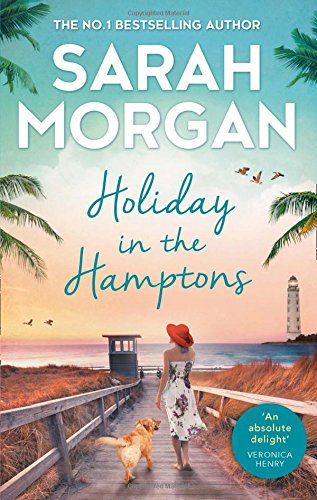 Book cover: woman and dog walking on a beach boardwalk.