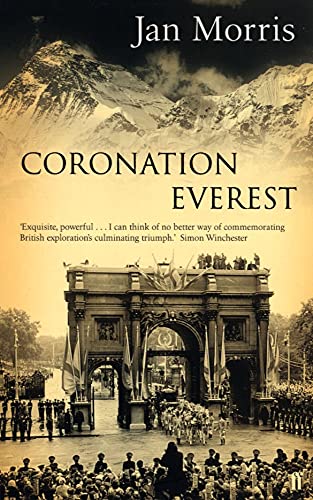 Book cover: "Coronation Everest" with a mountain and ornate archway.