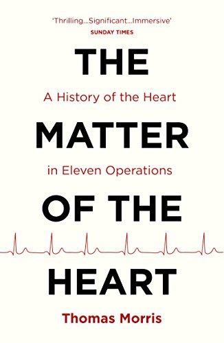 Book cover: "The Matter of the Heart" with a red heartbeat line.