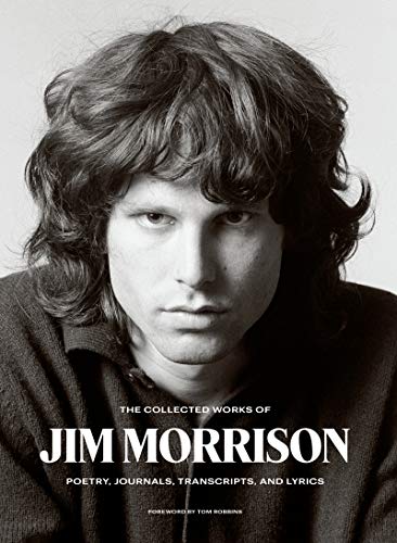 Black and white portrait of Jim Morrison on a book cover.