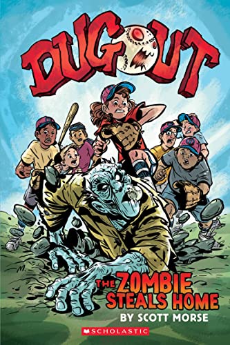 Graphic novel cover: kids playing baseball with a zombie.