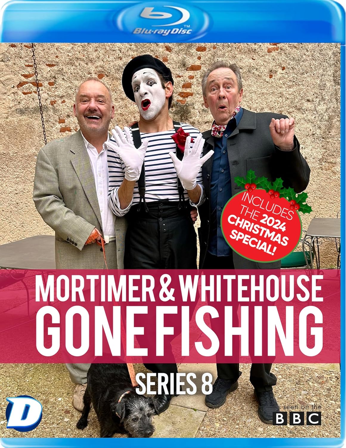 Mortimer & Whitehouse with a mime, Blu-ray cover for Series 8.