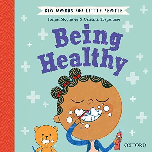Book cover showing a girl brushing her teeth next to a teddy bear.