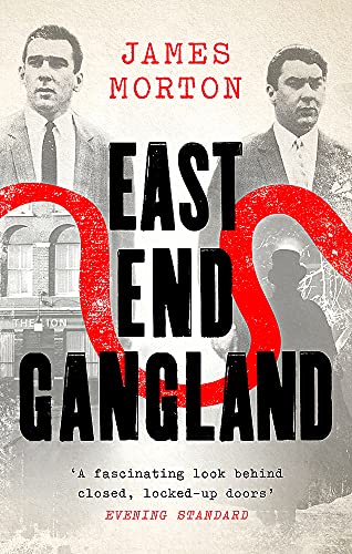 Book cover: "East End Gangland" with portraits of two men and red text.