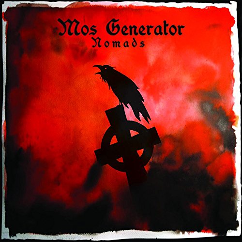 Red album cover with a raven perched on a Celtic cross.