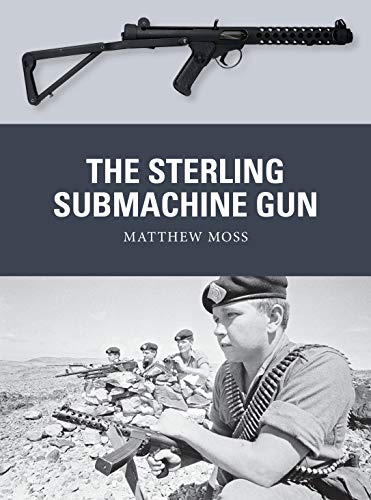 Book cover featuring a black Sterling submachine gun with folding stock.
