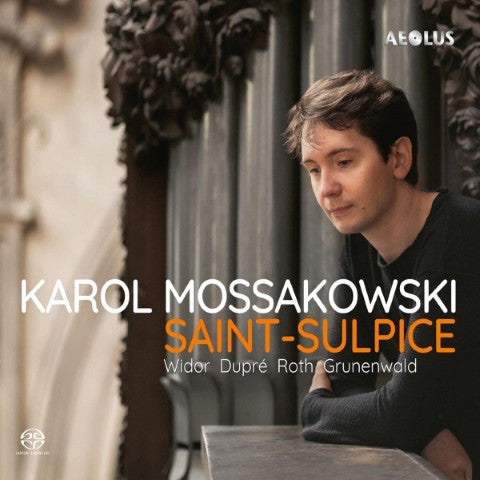 CD cover featuring Karol Mossakowski beside a large pipe organ.