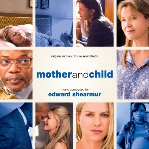 Mother and Child" soundtrack CD cover featuring portraits of actors and film scenes.