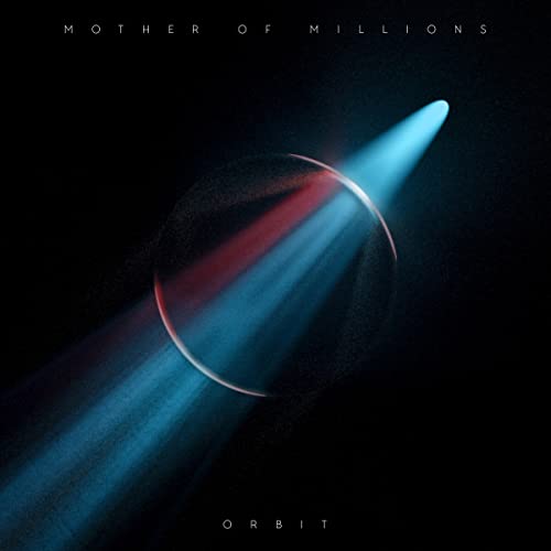 Vinyl record cover with a dark, abstract design and blue light beam.