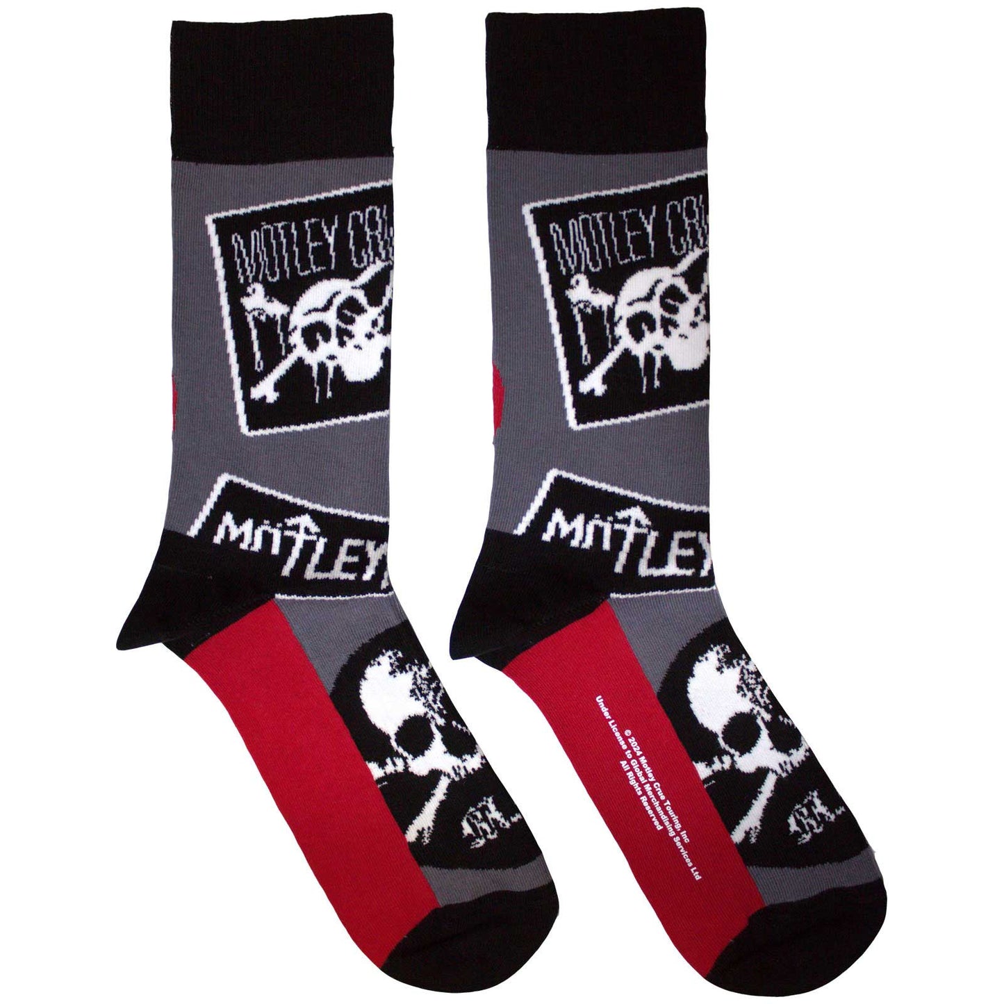 Motley Crue logo ankle socks, size UK 7-11, colourful designs.