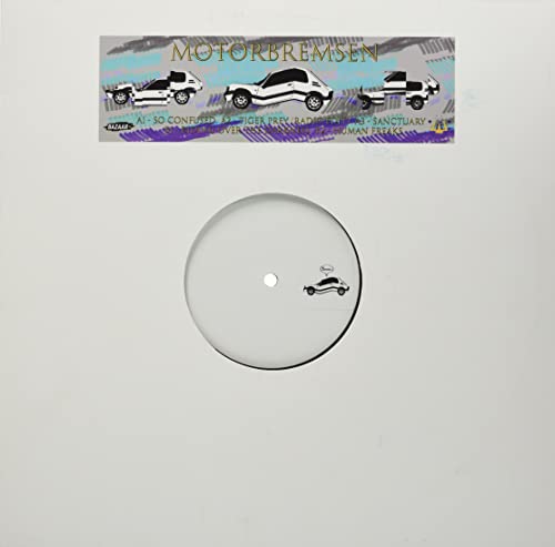 White vinyl record with abstract car graphics and "MOTORBREMSEN" text.