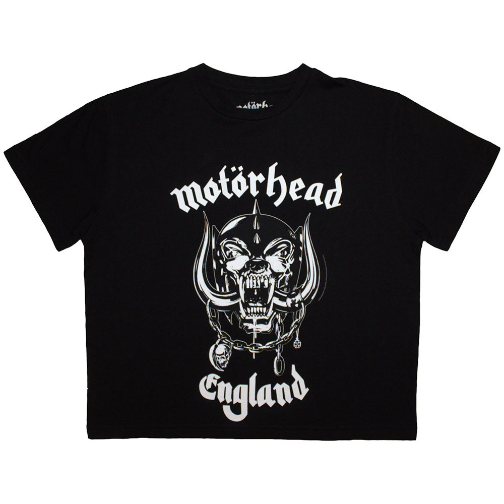 Black cropped t-shirt with Motorhead and England logo, size XX-Large.