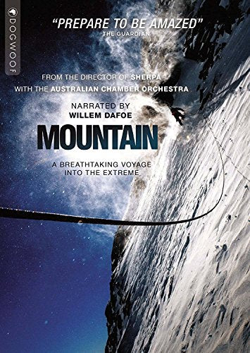 DVD cover for "Mountain" featuring a climber on a snowy peak.