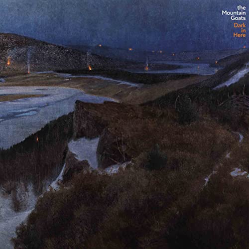 CD cover for The Mountain Goats’ “Dark In Here” with a landscape painting.