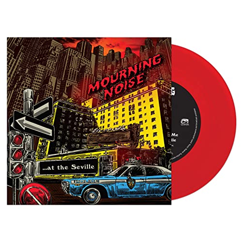 “Mourning Noise” vinyl record with illustrated city and police car cover art.