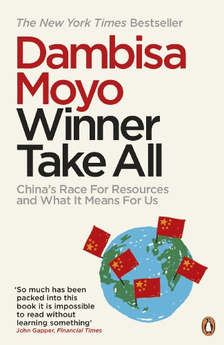 Book cover: "Winner Take All" with a globe marked by Chinese flags.