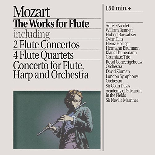 CD cover for Mozart’s flute works featuring a historical painting.