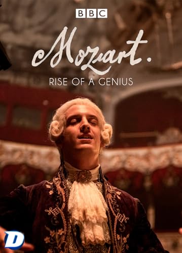 DVD cover featuring a man in 18th-century attire as Mozart.