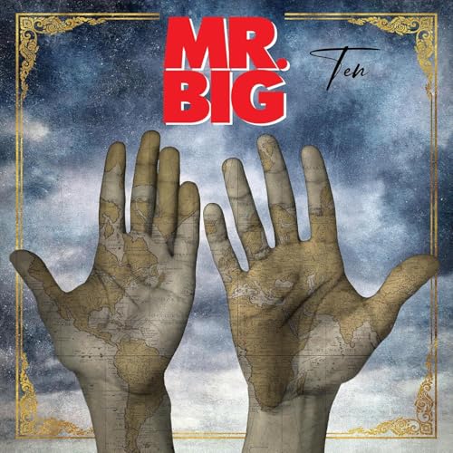 Vinyl cover art showing two open hands with world map textures against cloudy sky.