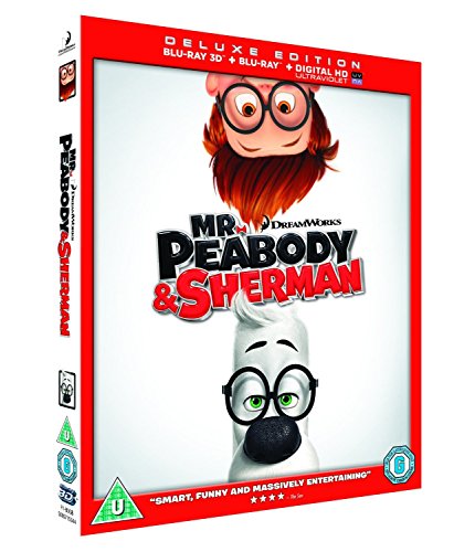 Mr. Peabody and Sherman Blu-ray cover featuring the title and characters on white background.