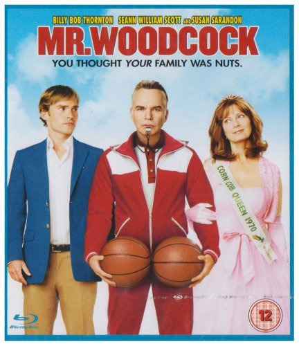 Mr. Woodcock" Blu-ray cover featuring three people with basketballs.