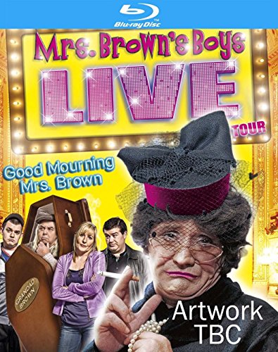 Mrs. Brown's Boys" Blu-ray cover featuring characters and a coffin.