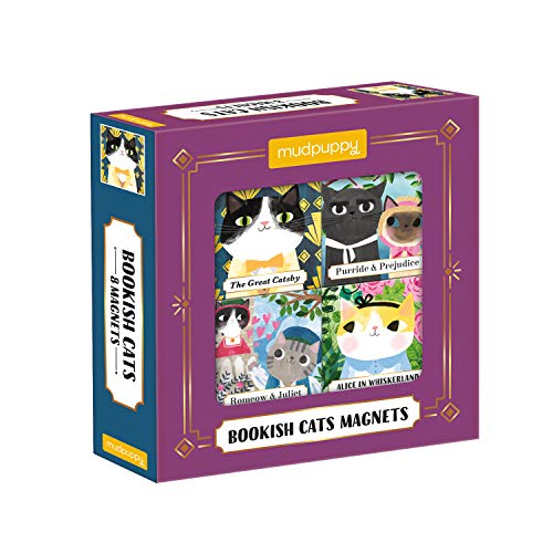 Box of bookish cat magnets featuring cats inspired by classic literature.