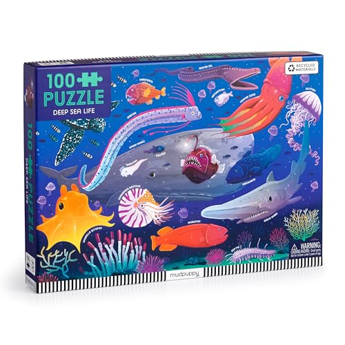 100-piece puzzle box depicting colorful deep sea creatures and coral.