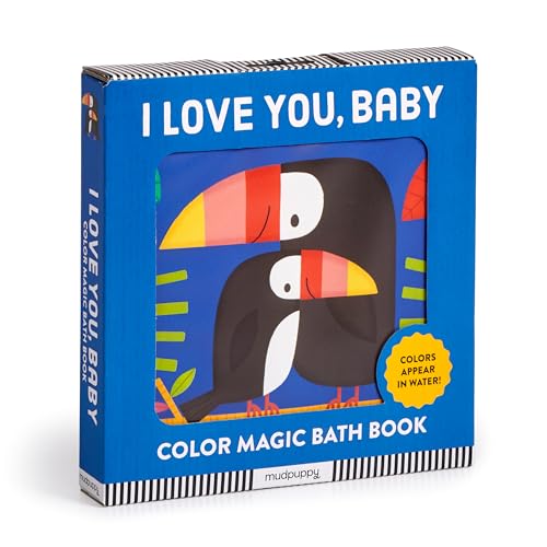 I Love You, Baby bath book in blue packaging featuring two illustrated toucans.