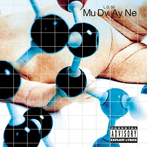 Mudvayne’s “L.D. 50” CD cover with molecular models and skin texture.