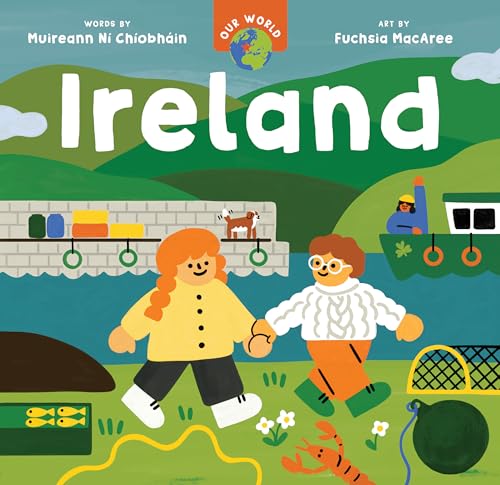 Children’s book cover depicting illustrated Irish coastal scenery and people.