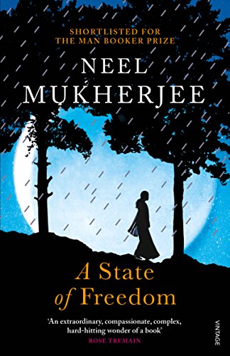 Book cover showing a silhouette of a person walking under rain against a moon.