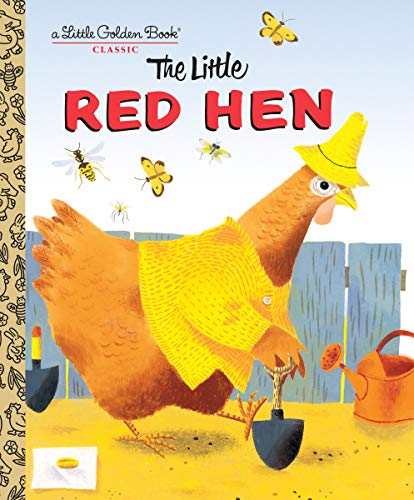 A Little Golden Book cover featuring a hen in a yellow sweater and hat.