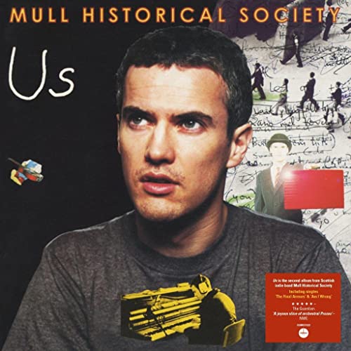 Album cover for Mull Historical Society’s “Us” featuring a portrait and collage.