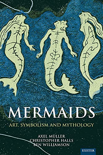 Book cover featuring three pale mermaid figures on a blue background.