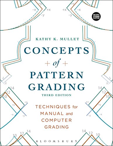 Book cover: "Concepts of Pattern Grading" with pattern drafting lines.
