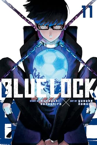 Manga cover featuring a character with glasses holding a glowing blue soccer ball.