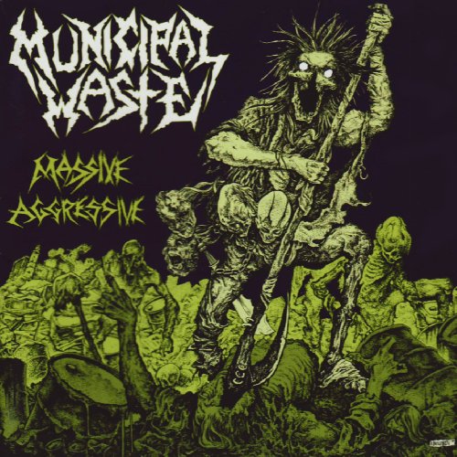 Dark album cover with a grotesque, yellow-green zombie-like figure and crowd.